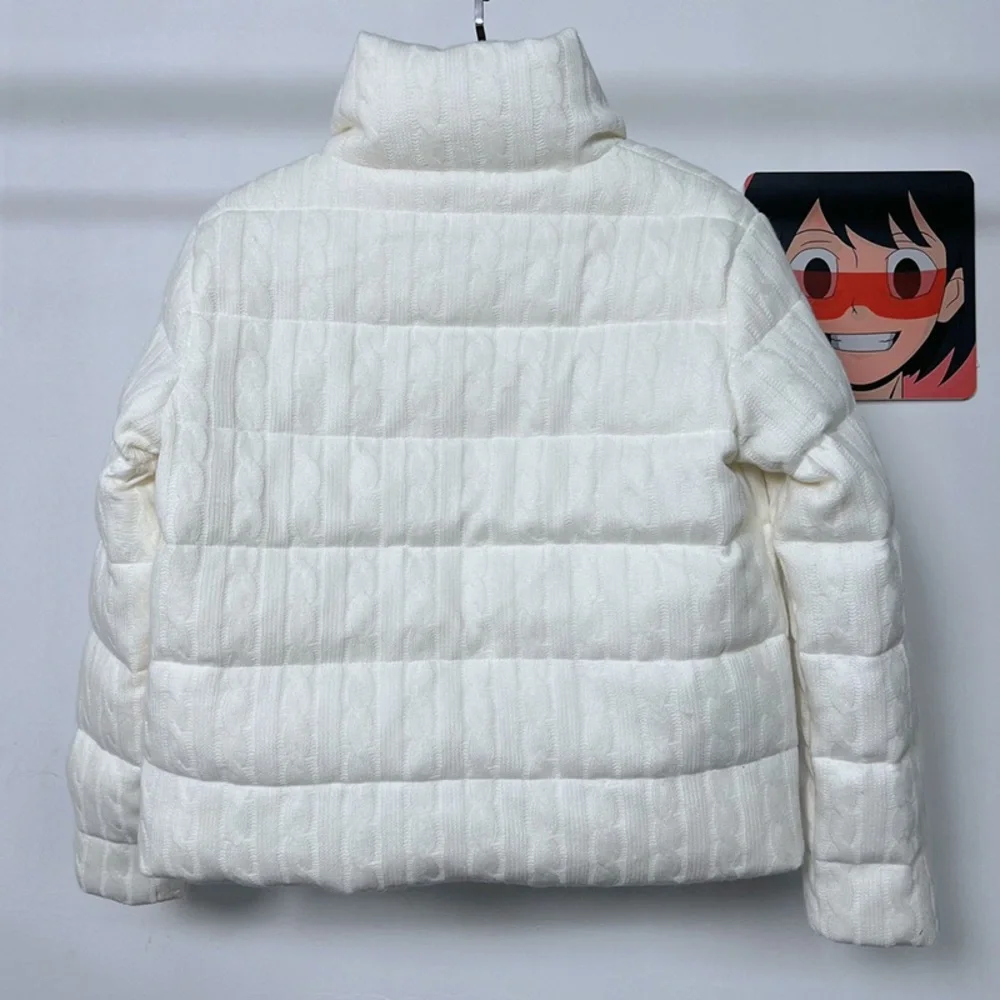 Ralph Lauren White Cable Knit Down Jacket - Picture 2 of 6